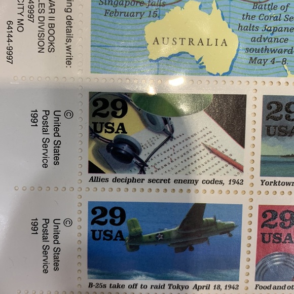 1990 Vintage US stamps Unused: 1941 A World at War - Picture 3 of 5